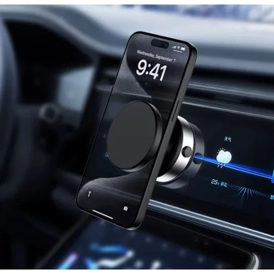 Automobile Magnetic Car Suction Phone Holder - Black